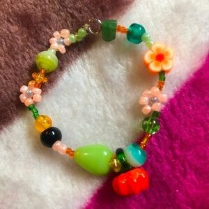 PUMPKIN PATCH BEADED BRACELET HALLOWEEN FALL SPICE